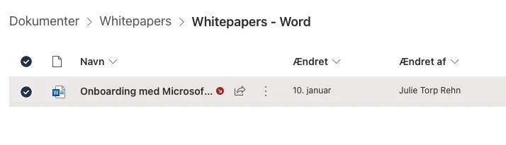 Check in check ud filer i sharepoint