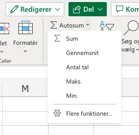 Beregn summen i Excel - Klik her for at udregne summen på en række data i excel. 