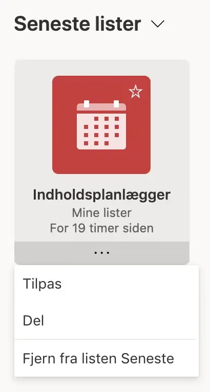 Sådan ser din indholdsplanlægger ud.