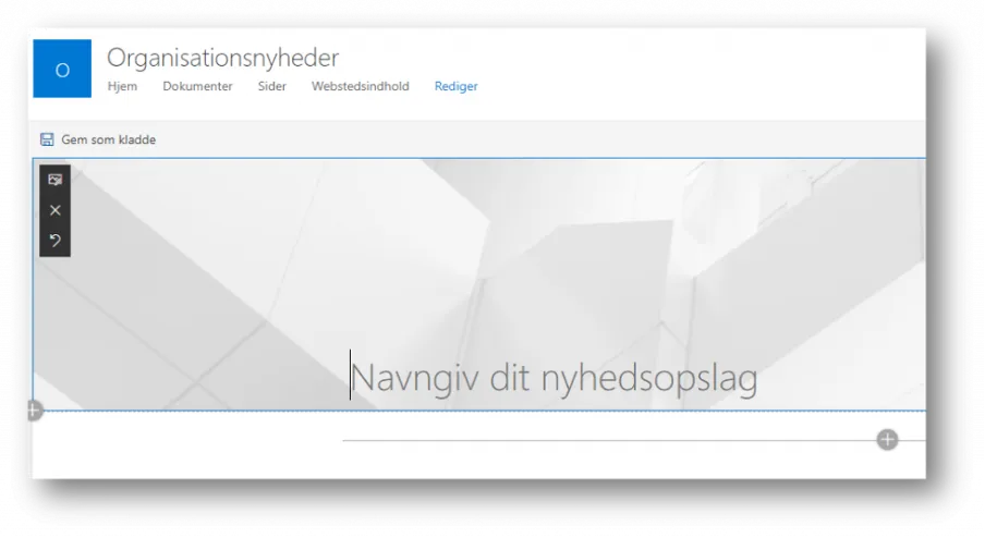 Billede af den nye nyheds, som man kan oprette.