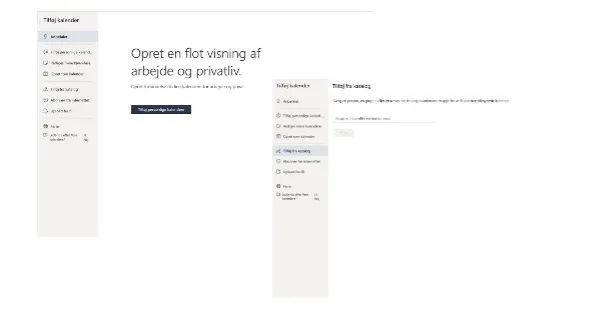 Du kan også tilføje personlige kalendre i din kalender, så du kan se hvad dine kollegaer laver. 