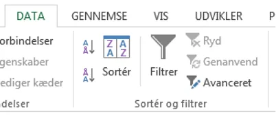 Klik på data-fanen for at ændre i dataen. 
