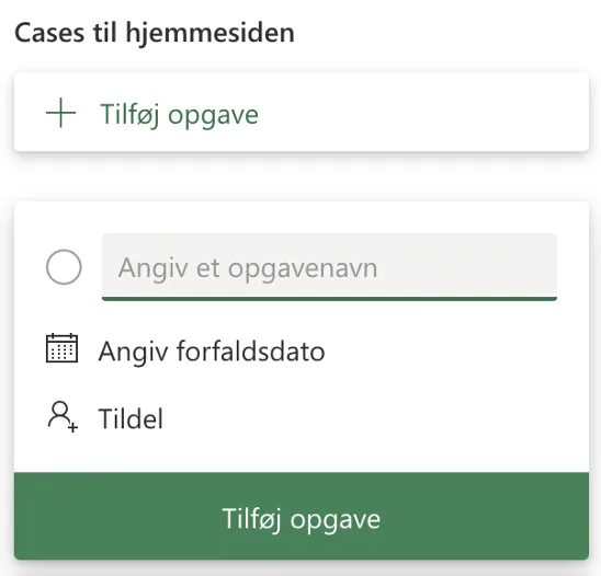 Sådan tiltøjer du en opgave i planner.
