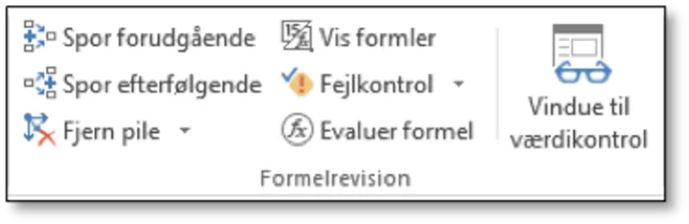 Formler fanen i Excel.