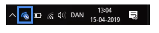 Sort bar med lille OneDrive ikon med pile på.