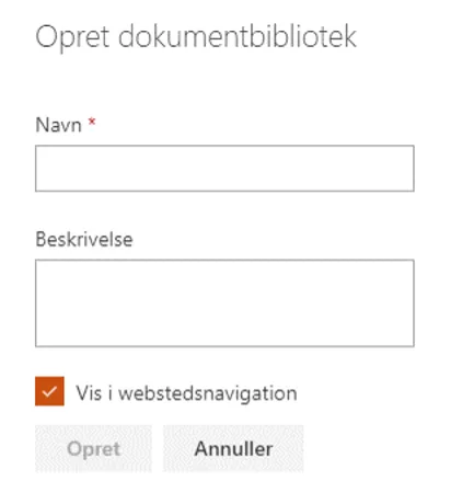 Navngiv dit dokumentbibliotek.