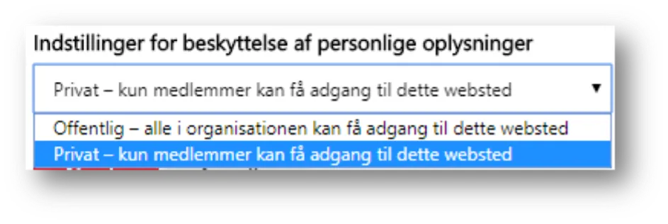Indstillinger af beskyttelse for oplevelse.