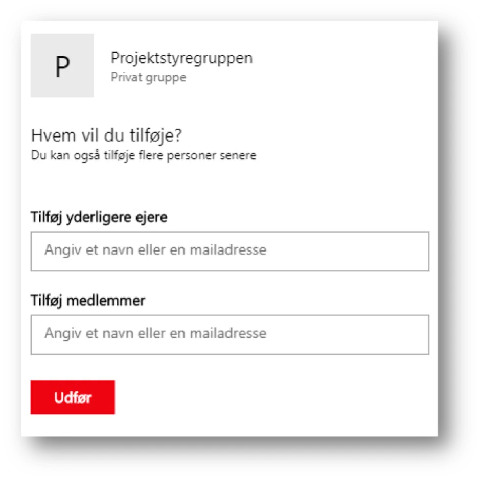 Tilføj medlemmere og ejere af webstedet.