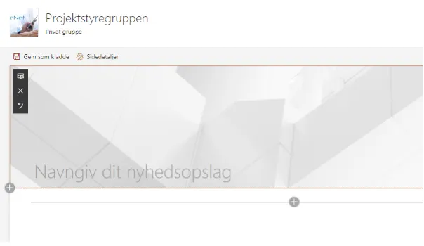 Eksempel på den nyhed der skal oprettes.