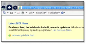 Billedet der illustrer en kopieret url i et browser søgefelt. 