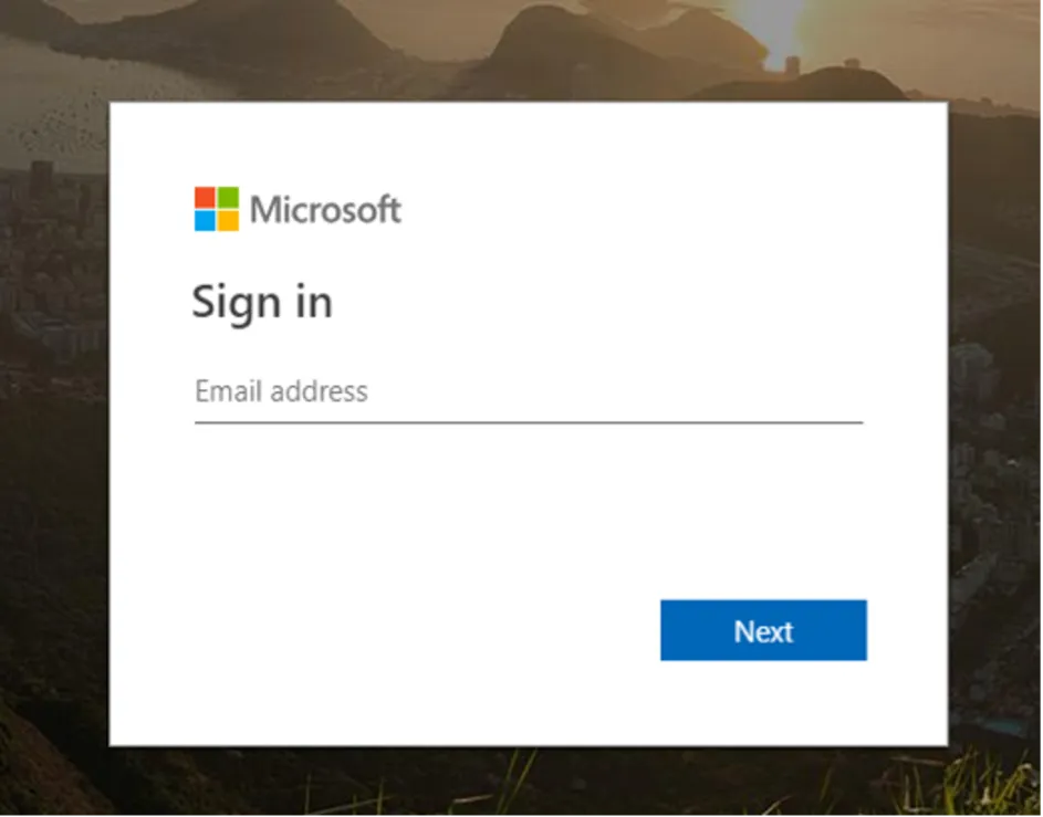 Indtast din email I sign-in feltet