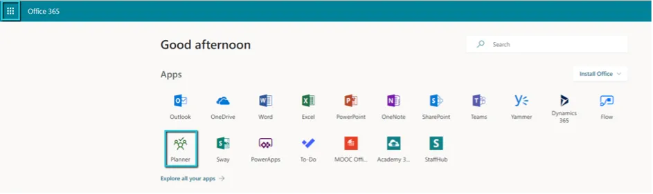 Overblik over alle apps i Microsoft 365