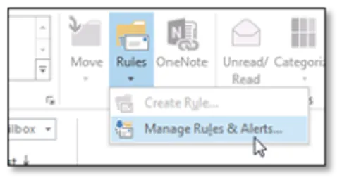 Du kan også styre dine alarmer i Outlook. Det gør du under rules.